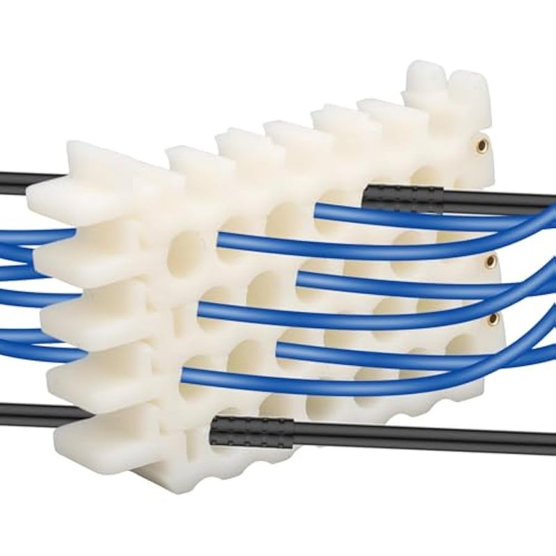 9mm/0.35in Network Cable Comb Organizer Panel - 6x4 Holes for CAT5/6/7/8 Ethernet Cord Management, Data Center Server Rack Wire Dresser Bundler Tool(6x4 Holes) - Image 1